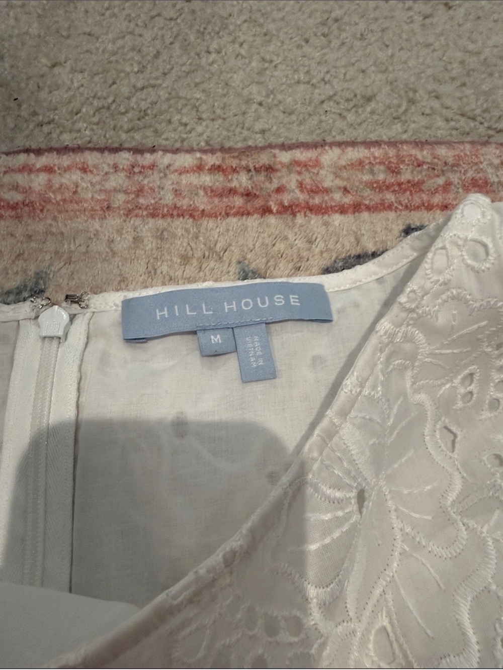 Hill House Sutton cotton embroidered a-line mini dress in white